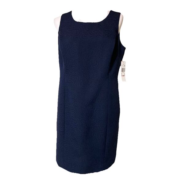 NEW Kasper Women's Crepe Topper Jacket & Sheath Sleeveless Dress Suit Blue 12P - Picture 6 of 9